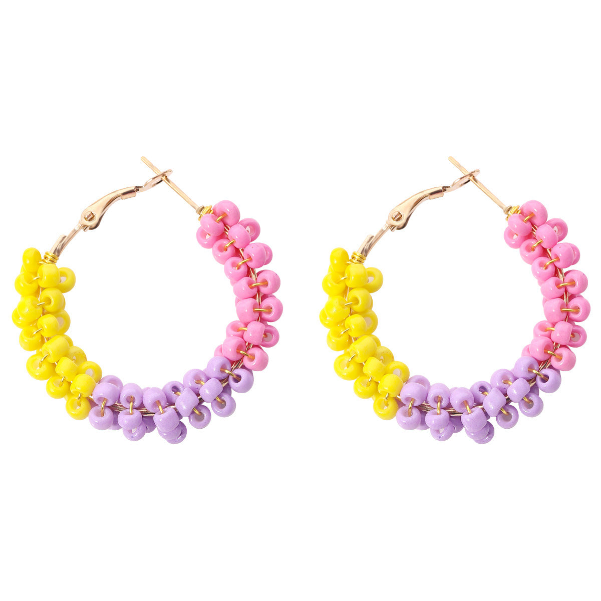 Wholesale Hand Made Rice Beads Plastic Earrings